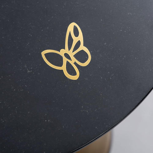 Accent Table with Flowers Motif